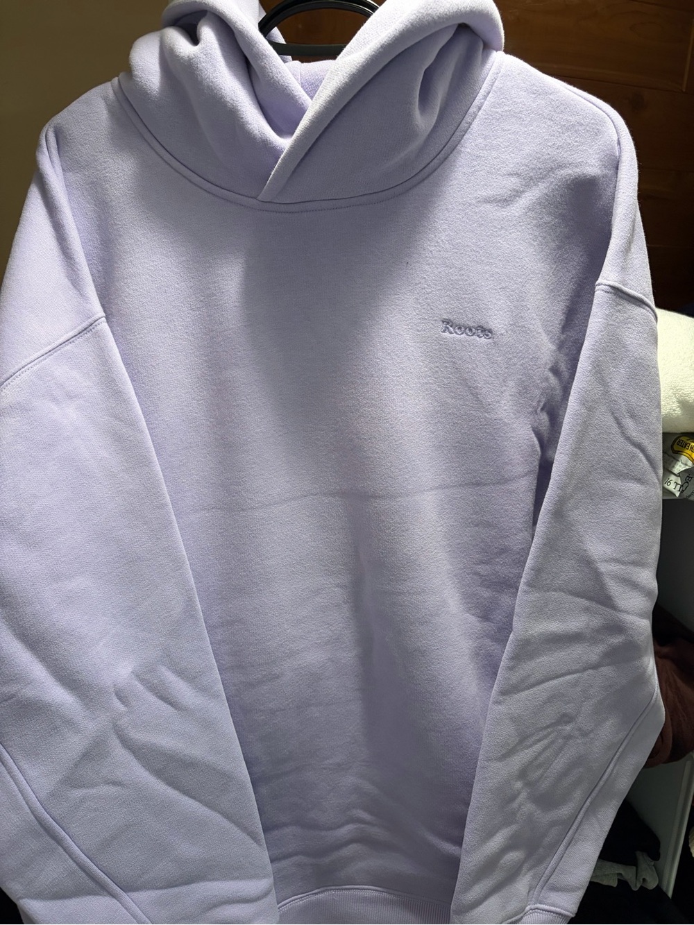 Roots Lavender Pullover Hoodie with Embroidered Logo